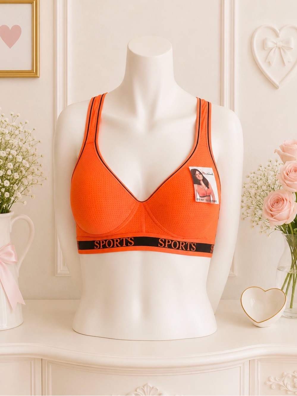 NWT 36B Orange Sports Bra